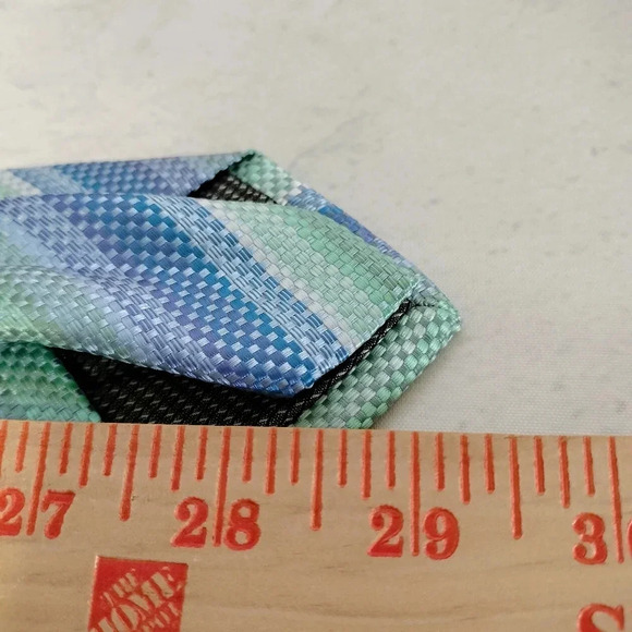 Saddlebred Men's Necktie Tie Blue Green Purple Woven Textured Material 58 x 3 T - Picture 6 of 9